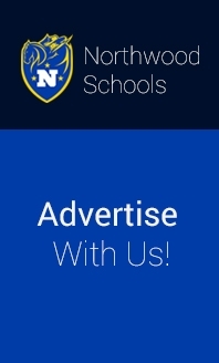 Advertise With Us! Northwood Schools text with Northwood logo