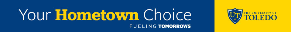 University of Toledo advertisement with logo and "Your Hometown Choice Fueling Tomorrows"