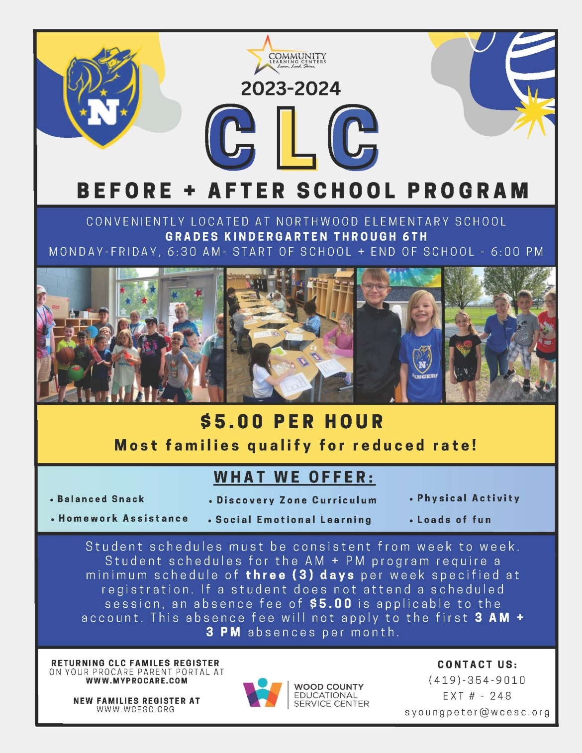 2023-2024 Community Learning Center (STARS) flyer